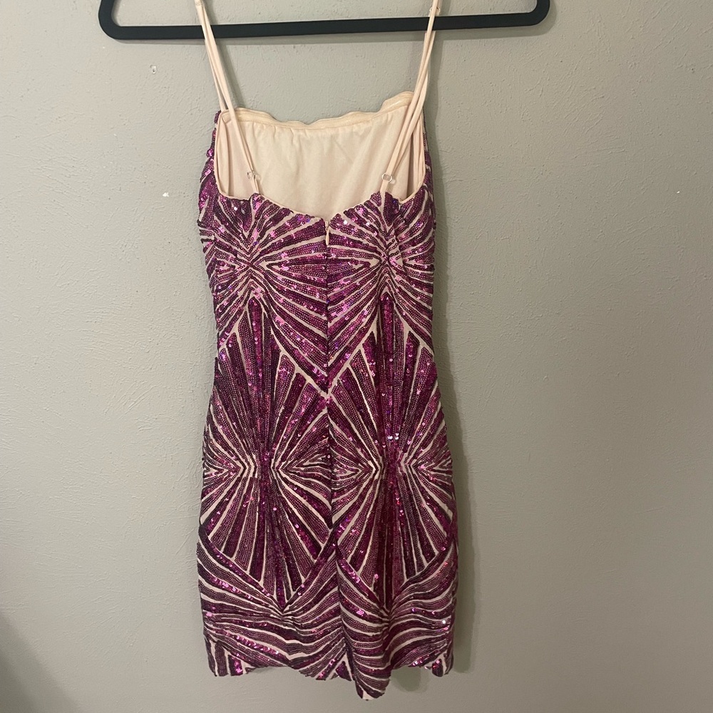Lulu’s Sparkling Purple Homecoming/Party Dress. - Picture 2 of 2